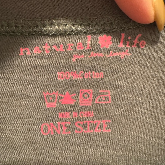 Natural Life Gray Peace Sign Graphic Boho Top One Size - Picture 7 of 9